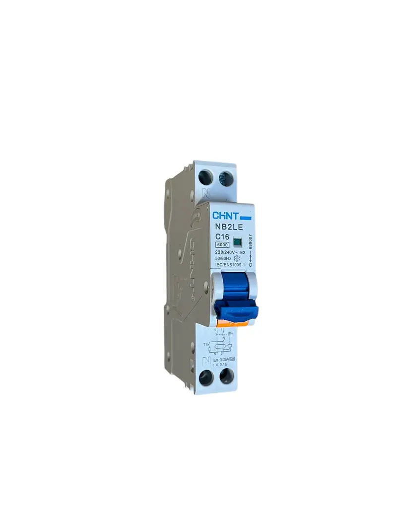 CHINT NB2LE/C16-1PN-6-AC30  16A 30mA 6ka INTERRUTTORI M/T DIFFERENZIALI 1P+N CURVA C 6kA 30mA TIPO A 1m   689007