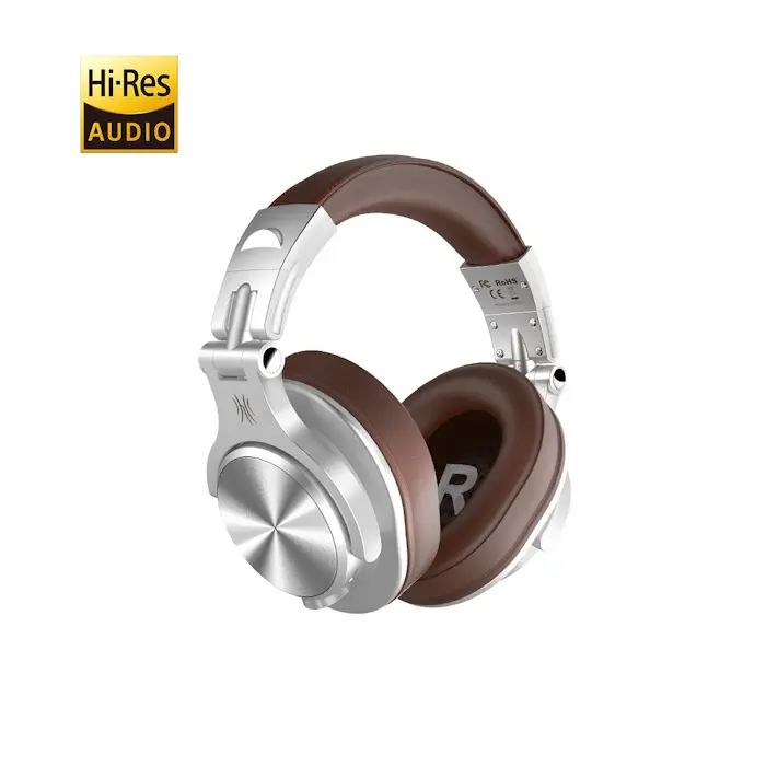 Cuffie Bluetooth Wireless Argento/Marrone OneOdio Fusion A70 Hi-Res e c/Cavo  ONEOA70038S