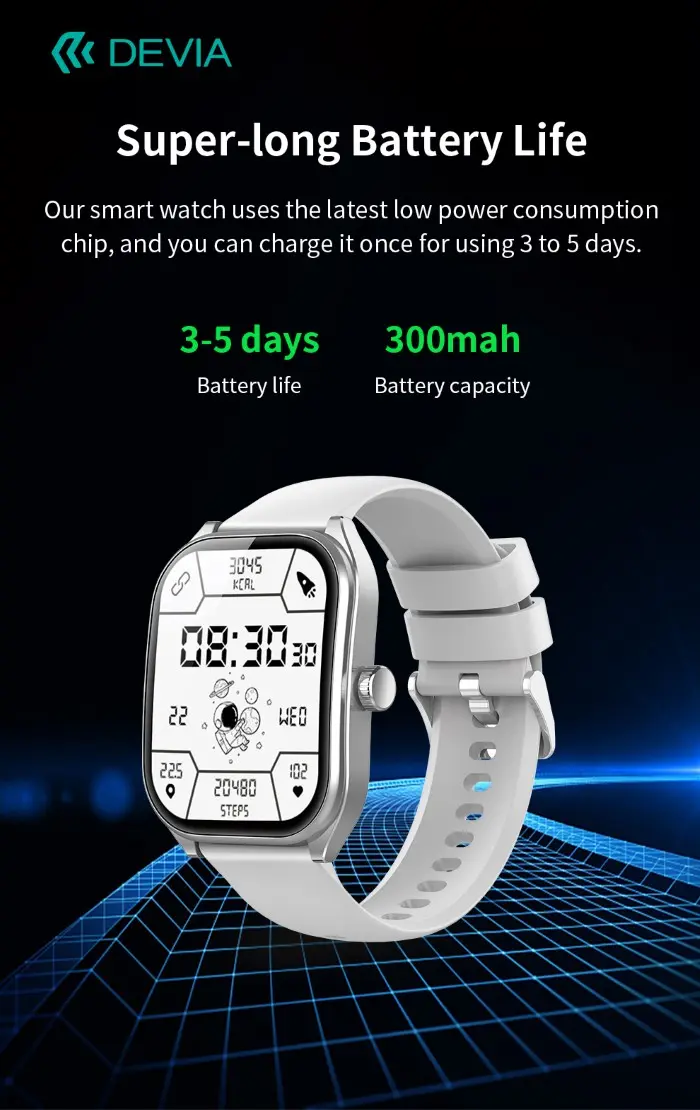 DEVIA Smart Watch WT4 IP67 modello JX627J Argento