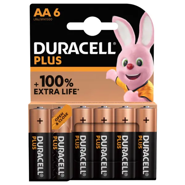 Duracell pile alcaline AA blister 6 pz.