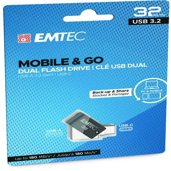 Emtec T260 dueal USB a 3,2 - type c 32 GB