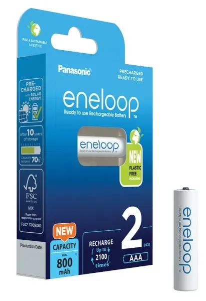 Eneloop AAA 800 mAh blister 2 pz.