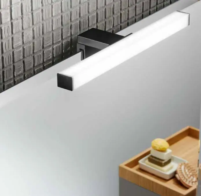 FANEUROPE APPLIQUE LED NOIR NERO QUADRA FISSAGGIO PARETE/SPECCHIO 5W 600LM 3000K luce calda IP44 SPOT-B-NOIR-5C