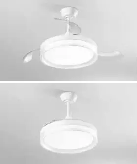 FANEUROPE Plafoniera led ventilatore Bianca 36W 3CCT 3000k/4000k/6500k 4668LM DIAM 50CM CON VENTOLE APERTE DIAM. 106,6 CM LED-ALBATROS-BCO