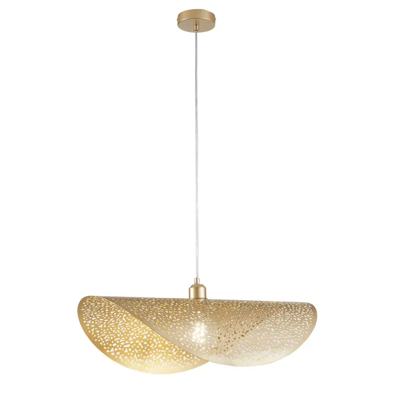 FANEUROPE SOSPENSIONE A VELA  RHEI-TARA METALLO FORATO ORO 1XE27 60X33X150CM I-RHEI-TARA-S60