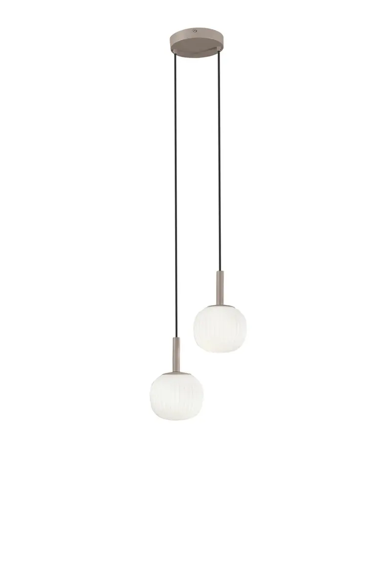FANEUROPE SOSPENSIONE ERIS BIANCO E MARRONE IN ALLUMINIO+VETRO 2XE14 26X15X150CM