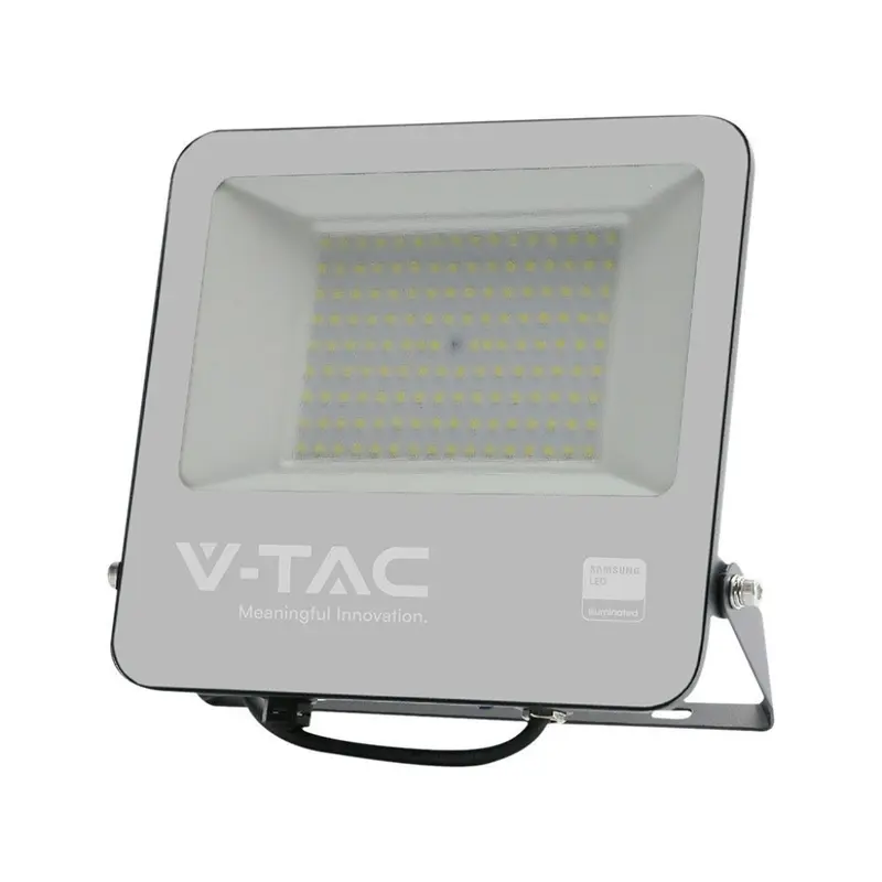 Faro LED V-TAC SMD Chip Samsung 100W Cavo 1m Colore Nero 6400K IP65 23441