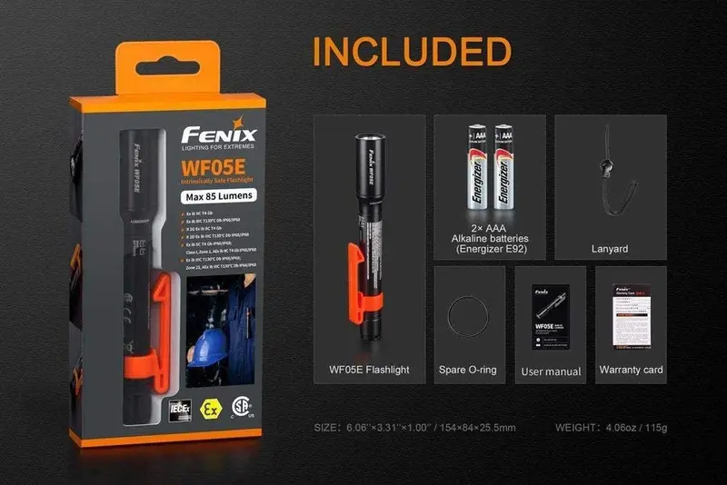 Fenix torcia LED 85 lumen atex