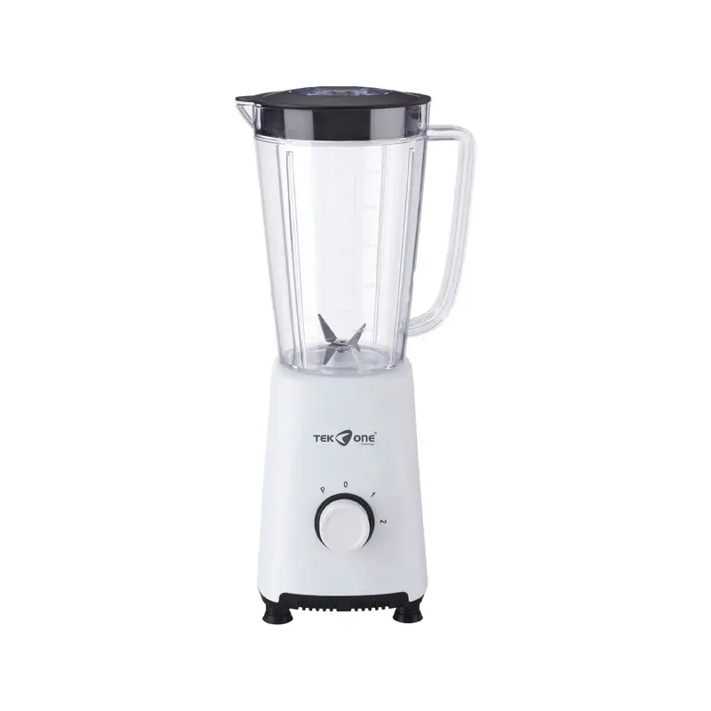 Frullatore Elettrico TekOne – 300W, 1L, Lame in Acciaio Inox, 3 Velocità bianco