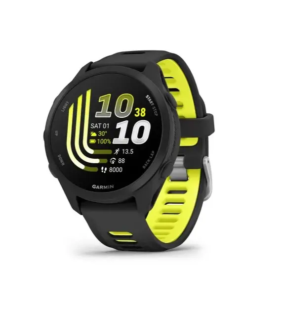Garmin Forerunner® 170 Nero con cinturino in silicone a sgancio rapido da 20 mm