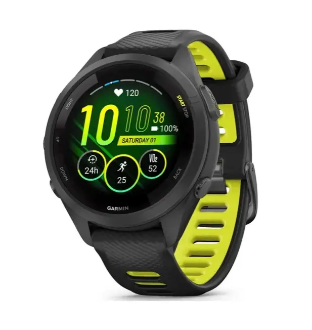 Garmin Forerunner 265S Music 42mm Schwarz/gelb GPS Sportuhr