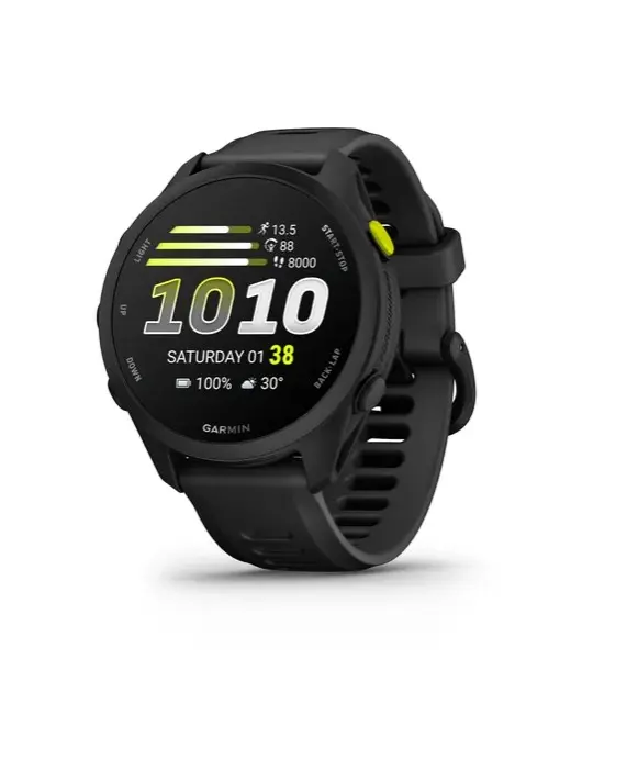Garmin Forerunner® 70 Nero con cinturino in silicone a sgancio rapido da 20 mm
