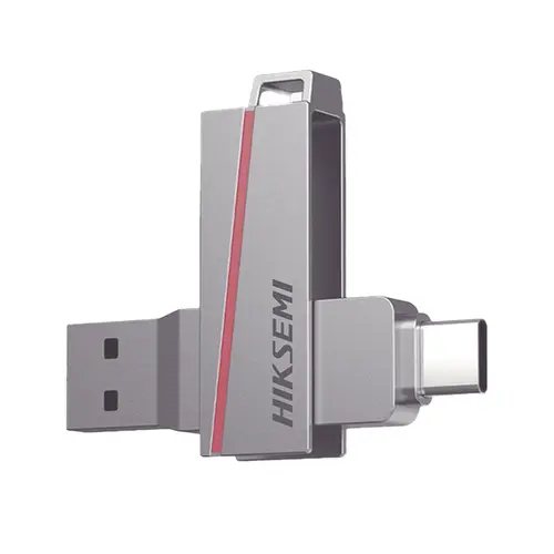 HIKVISION PEN DISK USB FLASH USB 3.2 128GB E307 DUAL SLIM METAL CASE SILVER