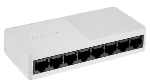 HIKVISION SWITCH 8 PORTE GIGABIT PLASTICO, L2, UNMANAGED, RJ45 PORTS, DESKTOP PLASTIC SWITCH