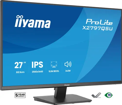 iiyama ProLite X2797QSU-B1 Monitor PC 68,6 cm (27") 2560 x 1440 Pixel Quad HD LED Nero