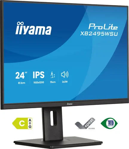 iiyama ProLite XB2495WSU-B1 Monitor PC 61,2 cm (24.1") 1920 x 1200 Pixel Full HD LCD Nero