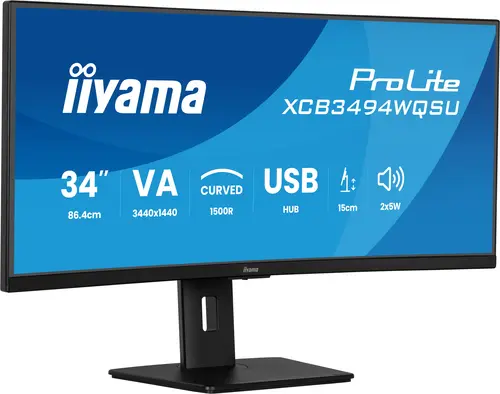 iiyama ProLite XCB3494WQSU-B1 Monitor PC 86,4 cm (34") 3440 x 1440 Pixel UltraWide Quad HD LED Nero