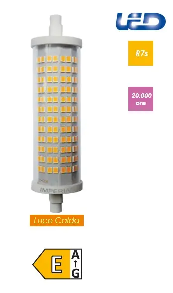 Imperia Lampadina Led R7S Lineare Lunga 19W 2500LM 3000K 213254