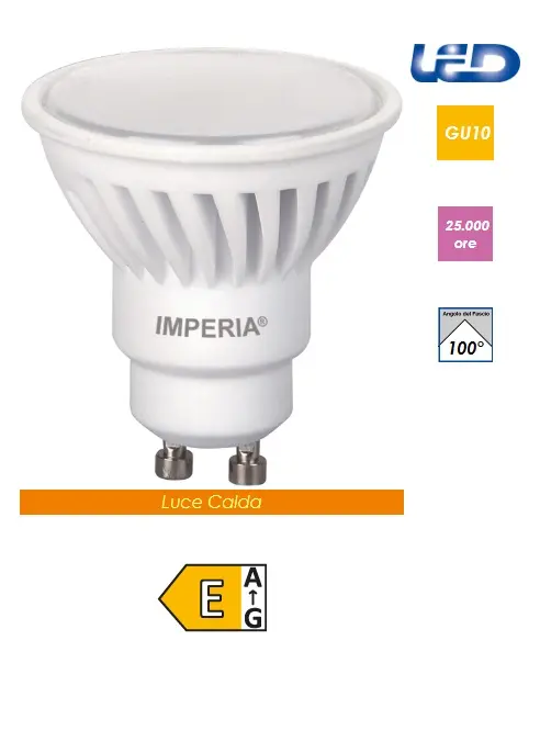 Imperia LED SPOT GU10 3000K 9W 1030lm 230V 25000H CERAMICA 214084