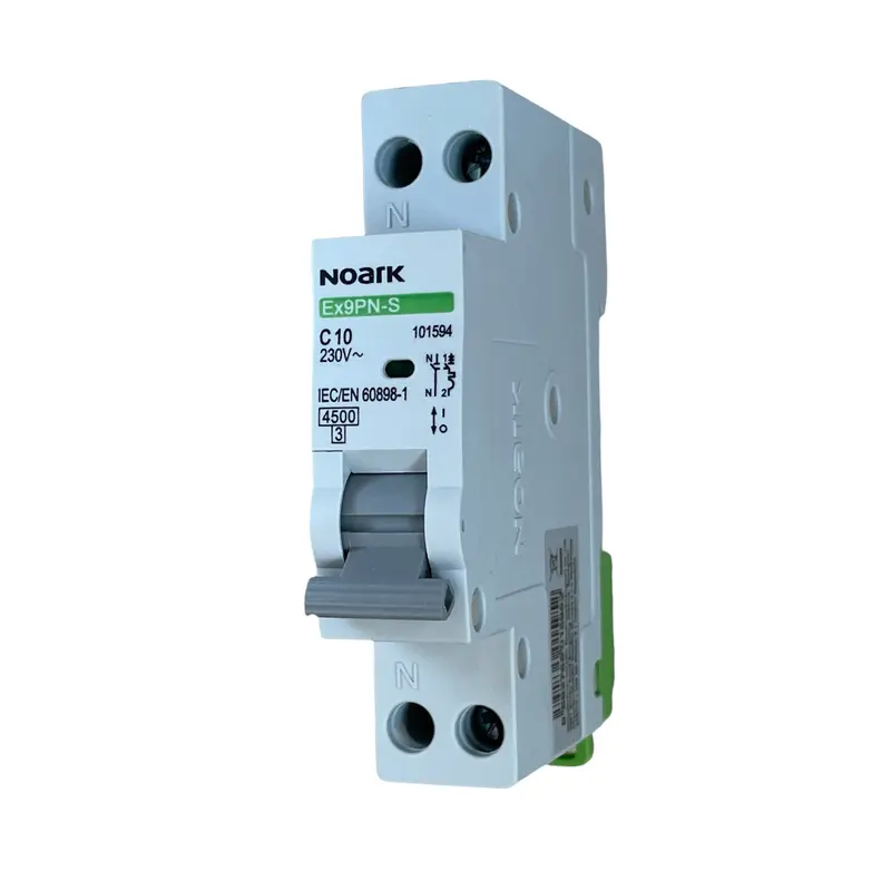 interruttore magnetotermico 1P+N curva C -  10A  4,5kA - 230 Vac - 1 modulo Noark 101594