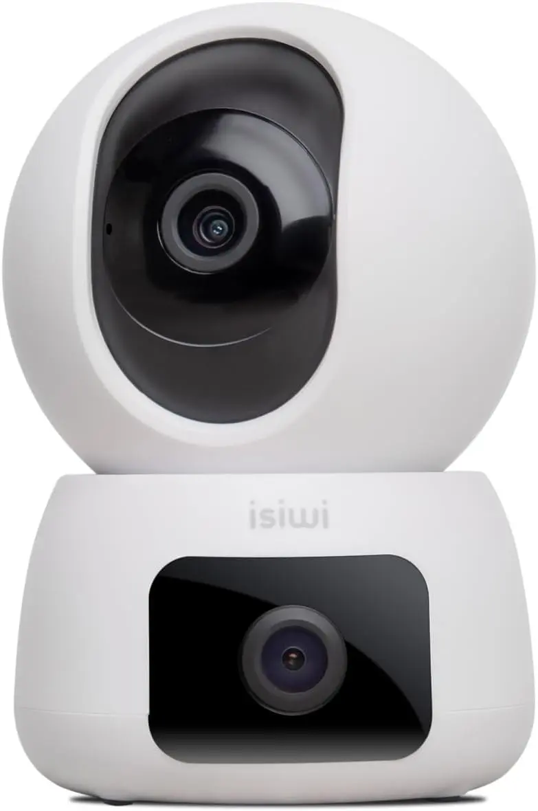 ISIWI TELECAMERA WIRELESS TWIN DOPPIA OTTICA 2K DOME MOTORIZZATA IR LED AUDIO BIDIREZIONALE SD CARD