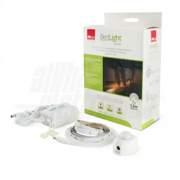 Kit nastro LED bedlight singolo 1,2m 24 Vdc con alimentatore e sensore di movimento - plug and play