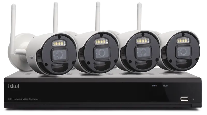 KIT VIDEOSORVEGLIANZA NVR 8CANALI + 4 CAM 1080 WIFI ISIWI ISW-K1N8BF2MP-4