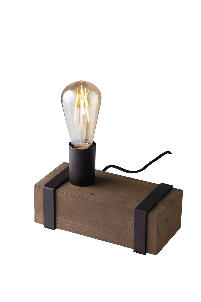 Lampada da tavolo TEXAS in legno e metallo moro 1XE27 22X10X14CM I-TEXAS-L1