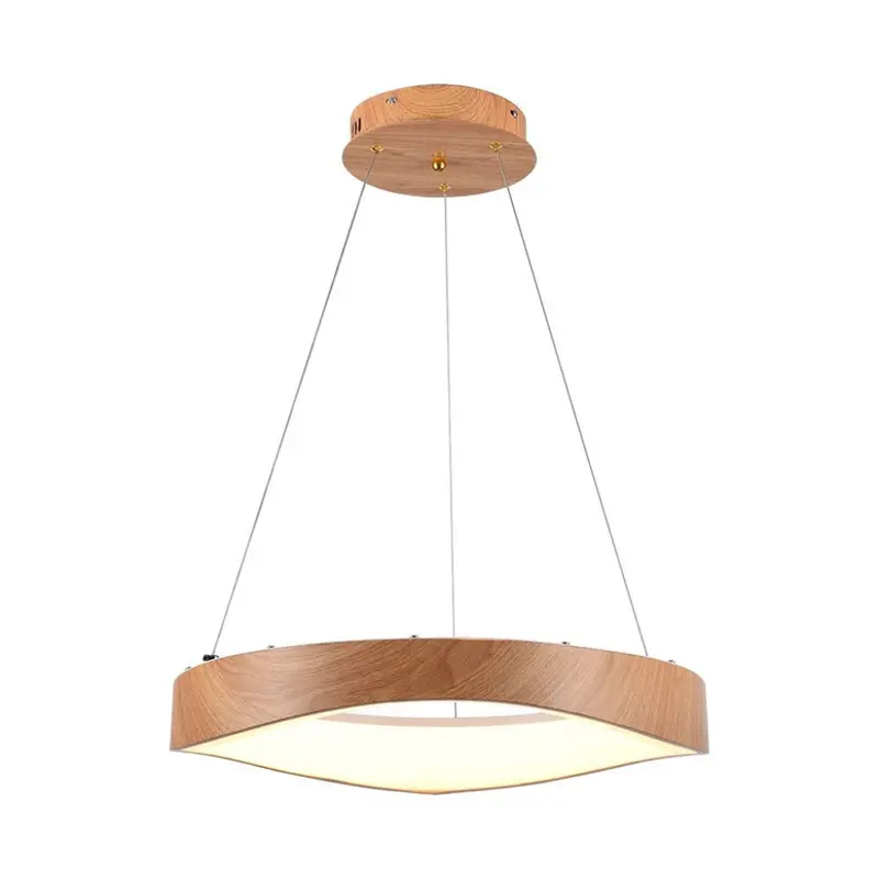 Lampadario LED a Sospensione V-TAC 25W 2800lm dal Design Moderno Circolare Colore Legno D500xH1400mm 3000K luce calda