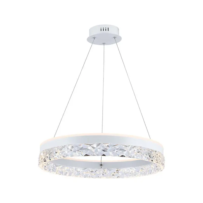 Lampadario LED V-TAC  a Sospensione Circolare 25W 3000LM  in Metallo Bianco d