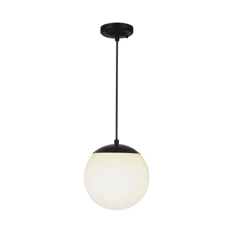 Lampadario LED V-TAC da Soffitto con Portalampada E27 (max 60W) Colore Nero Opaco Ø200x800mm IP44 SKU 11825