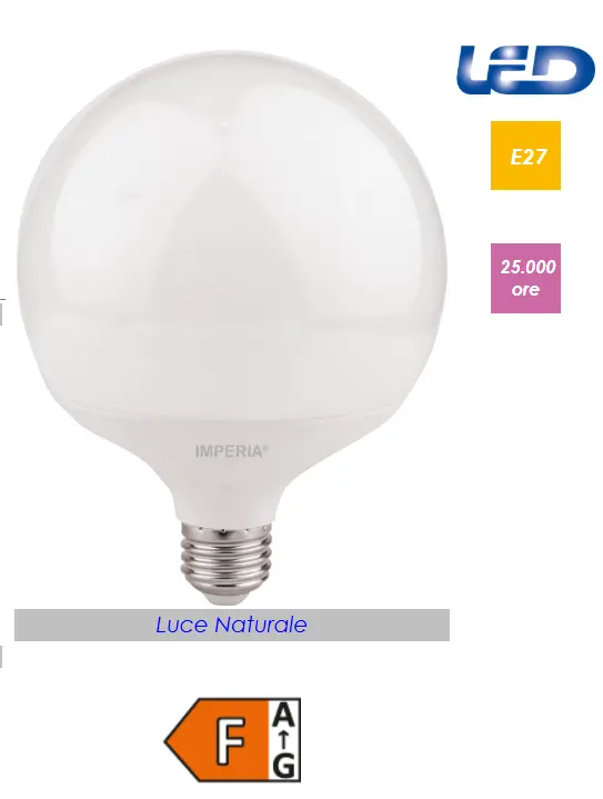 LAMPADINA LED MAXISFERA IMPERIA G120 E27 18W 230V OPALE 4000K 211564