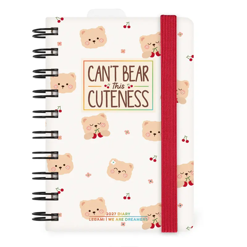 Legami Agenda Giornaliera Spiralata Small 2027 - Teddy Bear Cherry White