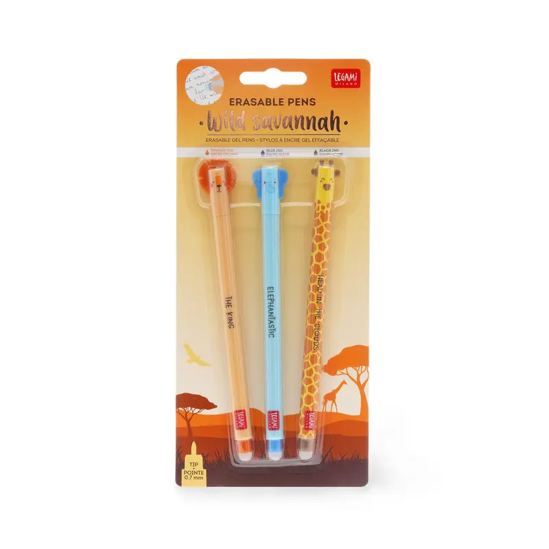 Legami Wild Savannah - Set di 3 Penne Cancellabili - Fuori Produzione