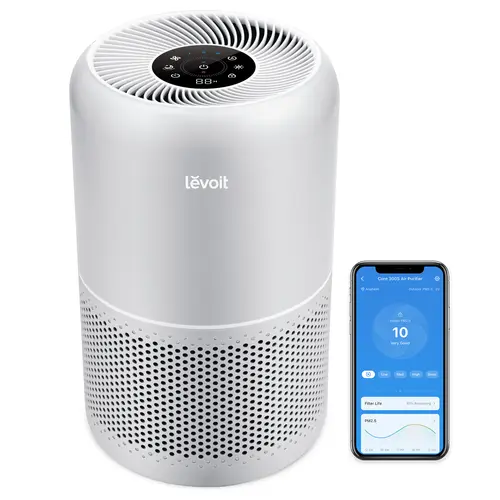 Levoit PURIFICATORE D'ARIA INTELLIGENTE Core 300S Pro, Sistema di Filtrazione HEPA a 3 Stadi, Ideale per Camera da Letto, Silenzioso e Perfetto per Allergie