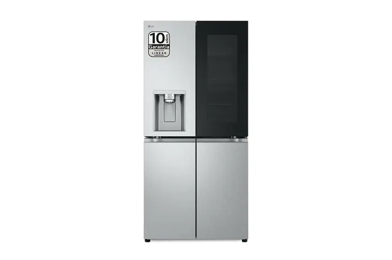 LG InstaView GMG861MBAE frigorifero side-by-side Libera installazione 508 L E Nero, Acciaio inox