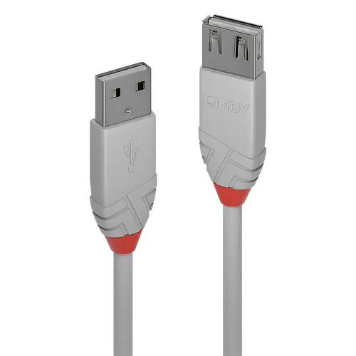 LINDY CAVO 0,5M USB 2.0 KABEL AM / AF, COOL GREY