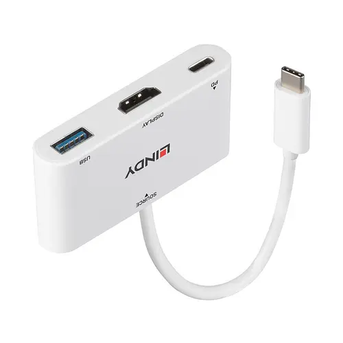 LINDY CONVERTER DA USB 3.2 TIPO C A HDMI CON PORTA USB TIPO A E POWER DELIVERY