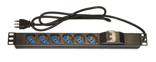 LINK MULTIPRESA ALIMENTAZIONE PER RACK 19" CON 6 PRESE UNIVERSALI TRIPOLARI/SCHUKO MAGNETOTERMICA