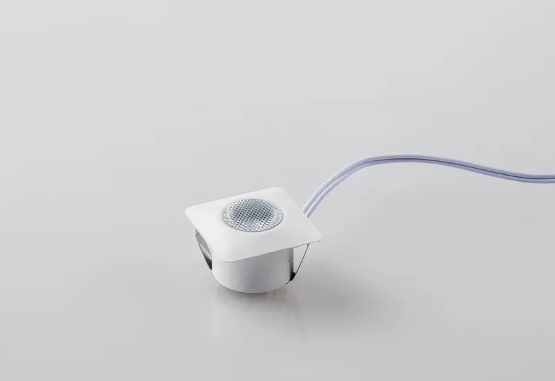 Mini Faretto Incasso LED ASSO quadrato in alluminio bianco 1,2 W 100LM 3000K DC24V  3.2x3,2 cm. INC-ASSO-Q30C