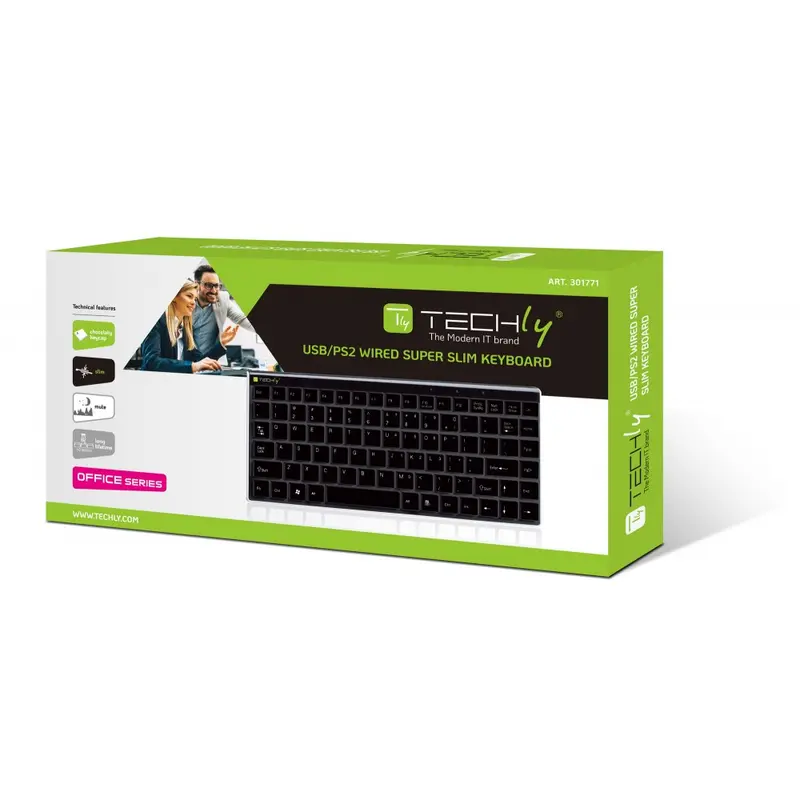Mini tastiera PS2/USB Nera KB-100