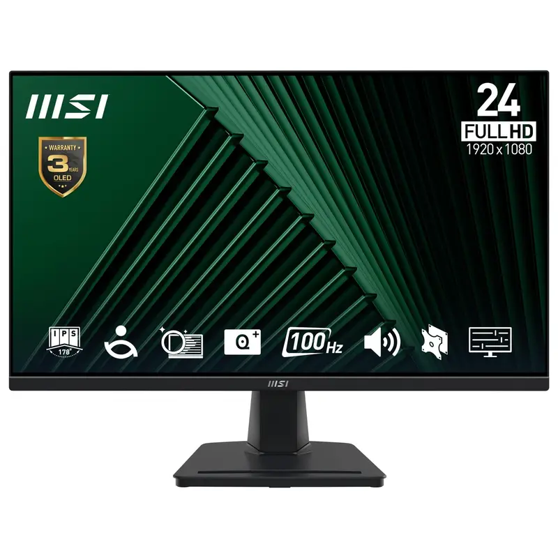 MONITOR MSI LED IPS 23,8 MP245G 100 Hz Full HD 4ms HDMI DP VGA Multimediale Black