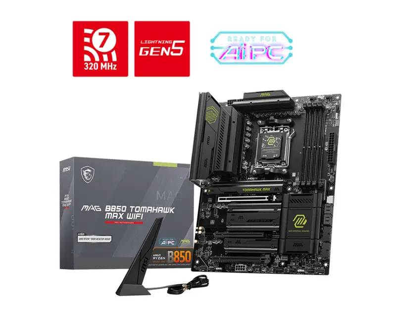MSI MB AMD MAG B850 TOMAHAWK MAX WIFI, ATX, AM5, DDR5, 3PCI-Ex16, 4SATA3