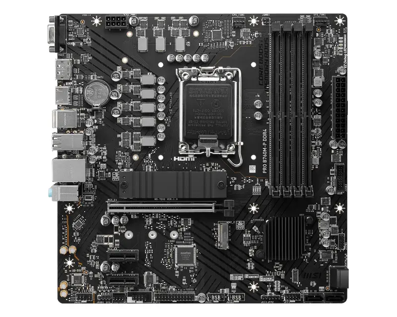 MSI MB B760, PRO B760M-P, LGA 1700, 4DDR5, 1PCI-Ex16, 2PCI-Ex1, 2M.2, 4SATA3