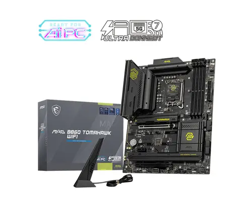 MSI MB INTEL MAG B860 TOMAHAWK WiFI ATX DDR5, 1PCI-Ex16, 1PCI-Ex4, 1PCI-Ex1, 4SATA3