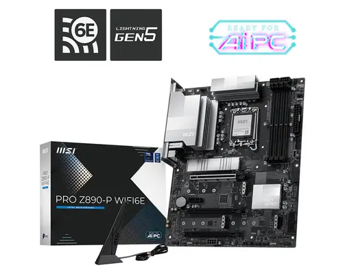 MSI MB PRO PRO Z890-P WIFI6E LGA1851,4DDR5,3PCI-Ex16,1PCI-Ex1,4M.2 ,1USB3.2 Gen2 X2, 2US