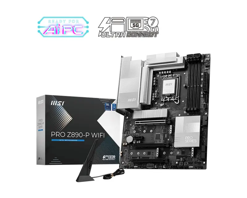 MSI MB PRO Z890-P WIFI, Z890,LGA1851,4DDR5,3PCI-EX16,1PCI-EX1,4M.2 ,1USB4, 1USB3.2 GEN2 X2, 2USB