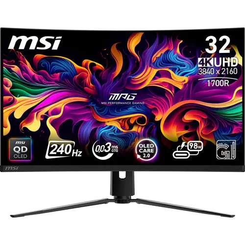 MSI MPG 321CURXDE QD-OLED Monitor PC 80 cm (31.5") 3840 x 2160 Pixel 4K Ultra HD Nero