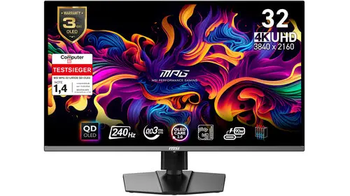 MSI MPG 321URXDE QD-OLED Monitor PC 80 cm (31.5") 3840 x 2160 Pixel 4K Ultra HD Nero