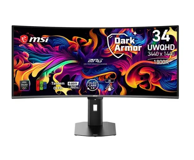 MSI MPG 341CQRDE QD-OLED X36 34 Zoll UWQHD QD-OLED Curved Gaming Monitor 21